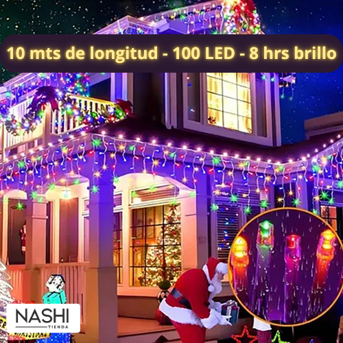 Cadena de luces solares para Navidad - 100 luces 10 m