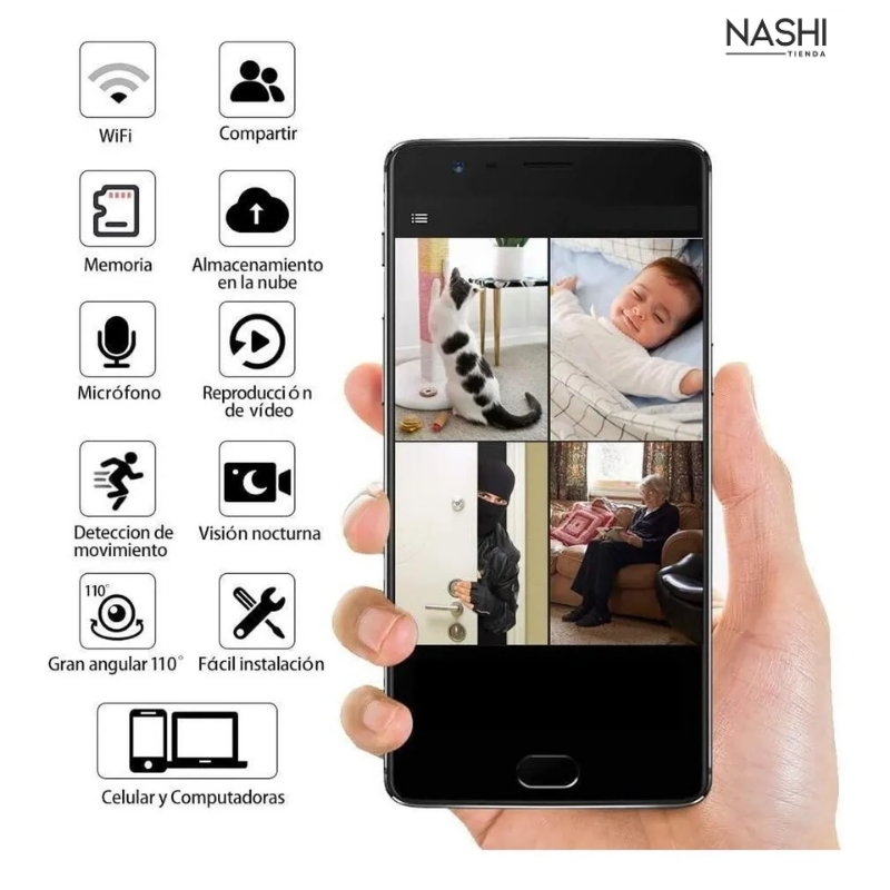 Cámara Espía WiFi 720p – Invisible, Potente y con Visión Nocturna